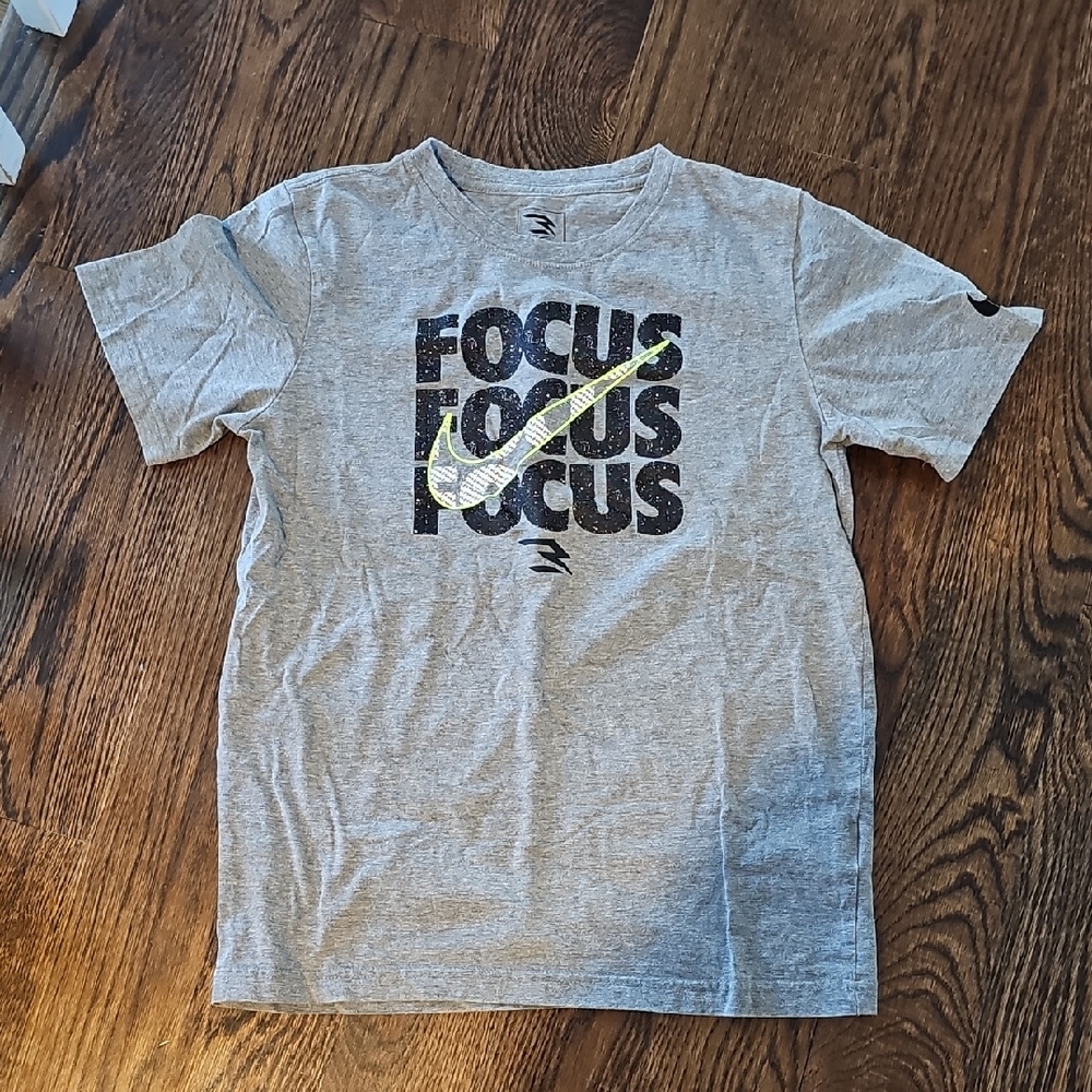 Nike Kids Gray and Black Focus Tee